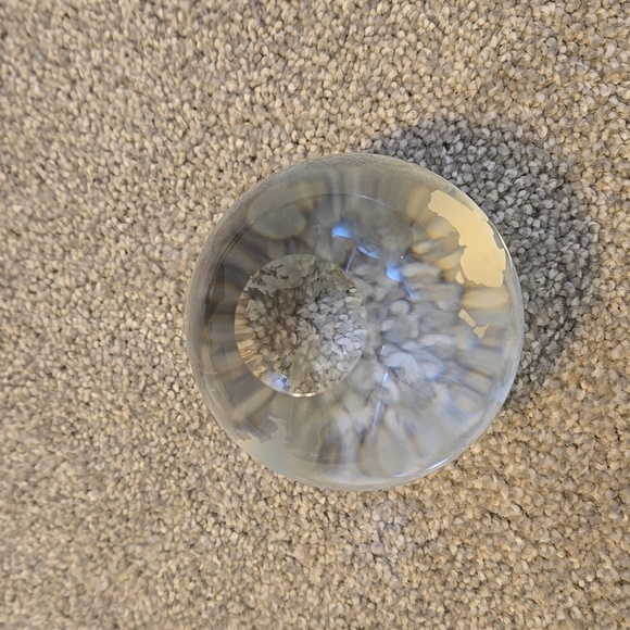 Moderna Art Glass Crystal Frosted Paperweight WorldGlobe Land 3" Pharmaceutical - Picture 2 of 3